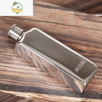 YICHENG小酒壶随身304不锈钢加厚家用便携式户外迷你酒瓶皮套酒具 3盅司银色镜面(加厚漏斗+酒杯)