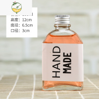 YICHENG新款100200网红玻璃饮料咖啡奶茶瓶二两小酒瓶扁保健酒瓶带盖 100ML斜肩+银盖10只装酒具