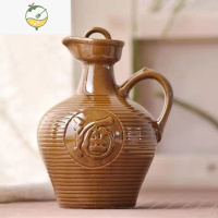 YICHENG酒壶带把手古风酒瓶陶瓷古风1斤2斤3斤5斤10斤15斤20斤酒盛 1斤空壶(容水量500ml)酒具