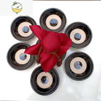 YICHENG陶瓷酒壶套装影视道具碗土碗蒸碗酒店农家乐古代酒碗复古酒瓶 一壶六碗(四两)一斤装酒瓶 黑色酒具