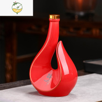 YICHENG精美酒瓶空瓶白酒瓶子陶瓷1斤装饰创意空酒瓶子家用密封一斤 《醉心》红红火火单瓶酒具