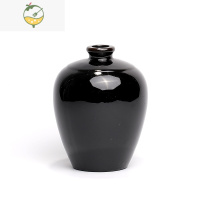 YICHENG土陶黑釉陶瓷酒坛酒瓶1斤2斤3斤5斤10斤装空酒瓶子带盖密封罐 2斤黑釉+木塞 内口径2.2酒具