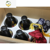 YICHENG白酒瓶空酒瓶小酒壶原浆酒瓶套装一斤酒坛散酒玻璃瓶 黑色玻璃6瓶+泡沫+外箱+配件酒具