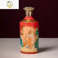 YICHENG景德镇陶瓷酒瓶泡酒壶酱酒瓶一斤装白酒密封家用生肖酒瓶酒坛定制 红色酒具
