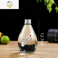 YICHENG透明玻璃白酒瓶空瓶果酒瓶自酿一斤分装养生酒二两磨砂小酒瓶 280ML透明水滴10只+盖贴纸内塞酒具