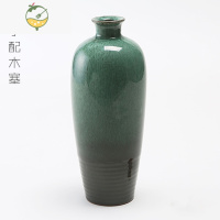 YICHENG陶瓷花插式酒瓶装饰摆件小酒壶窑变仿古土陶酒坛子1斤装酒具 青绿色
