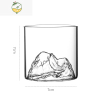 YICHENG富士山玻璃杯水杯家用喝水杯子网红果汁杯饮料杯威士忌酒杯啤酒杯 加厚藏山玻璃杯[小号]