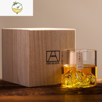 YICHENG日式小众富士山冰川山酒杯子江户销子玻璃杯威士忌杯家用酒杯 冰川山杯(原木盒)一只