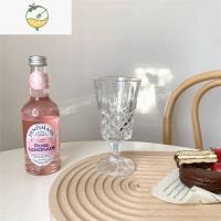 YICHENGins风透明玻璃高脚杯 浮雕简约红酒杯香槟冷饮杯果汁洋酒水杯子 B款浮雕杯