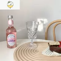 YICHENGins风透明玻璃高脚杯 浮雕简约红酒杯香槟冷饮杯果汁洋酒水杯子 B款浮雕杯