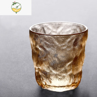 YICHENGins风玻璃杯简约清新家用冰川纹杯果汁饮料杯新款磨砂加厚酒杯 香槟色矮款