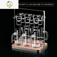 YICHENG苏宁白酒杯套装家用二两分酒器小酒杯白酒高脚子弹杯一口杯 947 子弹杯6只+分酒器6只+黑色酒架