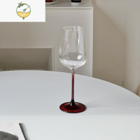 YICHENG原创浪漫法式ins风复古黑杆高脚杯香槟红酒情侣酒杯水晶玻璃杯 红玫瑰