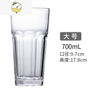 YICHENG加厚柯林杯直布罗陀杯八角杯咖啡店耐热柠檬茶杯ins玻璃水杯酒杯 直布曼陀大号700ml