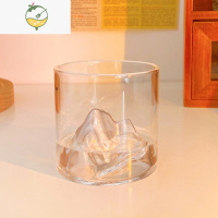 YICHENG日式复古观山峦杯彩色玻璃杯高颜值少女心家用泡茶杯威士忌洋酒杯 银山观山杯