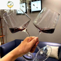 YICHENG大号勃艮第红酒杯套装家用奢华创意水晶玻璃大肚醒酒器葡萄高脚杯 奢典480ml(两只装) 口径7.3高度23
