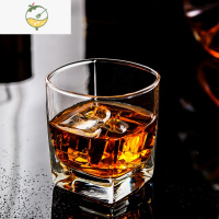 YICHENG威士忌杯子6只套装洋酒杯玻璃酒杯 酒吧啤酒杯水杯茶杯加厚耐热 小方杯(180ML)1只装