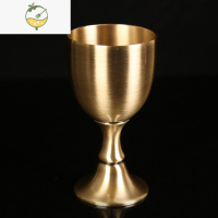YICHENG黄铜酒杯子高脚杯家用欧式洋酒杯小号杯一两二两杯青铜白酒杯批发 青铜光面款酒杯[大号100毫升]