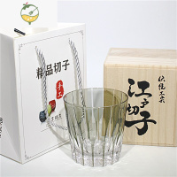 YICHENG星芒杯江户切子水晶玻璃杯威士忌酒杯家用送礼收藏级轻奢工艺品 星芒杯青灰色精品礼盒