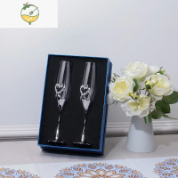 YICHENG欧式红酒杯高脚香槟杯水晶玻璃葡萄酒杯家用轻奢酒具套装家用 银色香槟杯2支礼盒装