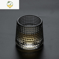 YICHENG 创意旋转玻璃酒杯 ins日式锤纹啤酒杯洋酒杯威士忌杯 旋转解压玻璃杯(方格)