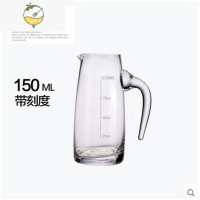 YICHENG水晶玻璃带把白酒刻度分酒器壶 红酒醒酒器 倒酒壶 公道杯 量酒杯 直身150ml(带刻度)送杯刷