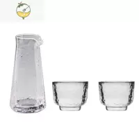 YICHENG日式玻璃酒具套装日料清酒壶小号壶分酒器一口杯白酒梅酒果酒杯子 鹰嘴壶+2圆杯