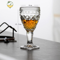 YICHENG创意水晶洋酒白酒香槟高脚杯红酒葡萄酒杯玻璃钻石杯欧式个性家用 3号杯 [容量100ml]