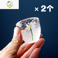 YICHENG创意小雏菊玻璃酒具云雾白酒杯家用酒壶酒盅小号一两一口杯烈酒杯 云雾小雏菊[2杯]