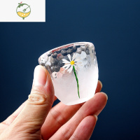 YICHENG创意小雏菊玻璃酒具云雾白酒杯家用酒壶酒盅小号一两一口杯烈酒杯 云雾小雏菊[单杯]