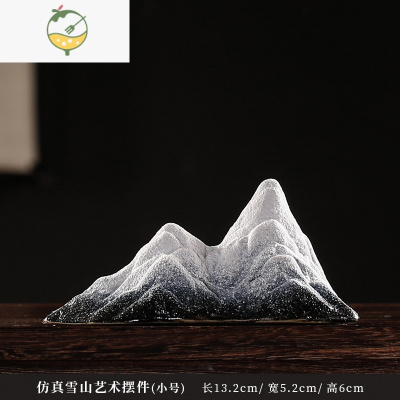 YICHENG中式禅意陶瓷雪山摆件文房笔山长案桌面软装饰鱼缸造景微景观沙盘