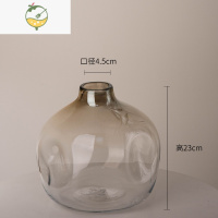 YICHENG轻奢特大号不规则花瓶 手工透明玻璃花器客厅插花吊钟马醉木 不规则轻奢金B款