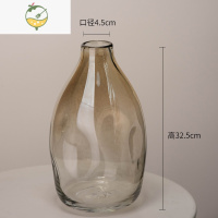 YICHENG轻奢特大号不规则花瓶 手工透明玻璃花器客厅插花吊钟马醉木 不规则轻奢金A款