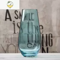 YICHENG北欧 创意恐龙蛋造型花器客厅鲜花插花玻璃花瓶透明 大号装饰摆设 天蓝色 25CM恐龙蛋A1 大