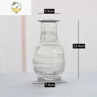 YICHENG马德里浮雕复古花纹玻璃瓶插花水培客厅书房花器摆件透明玻璃花瓶 小号莲花