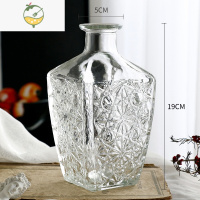 YICHENG北欧简约浮雕玻璃花瓶透明马德里网红花瓶一枝花插花器装饰小摆件 (浮雕A款)方钻 中等