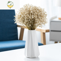 YICHENG简约北欧ins网红干花花瓶摆件客厅桌面水培插花满天星花器装饰品 尚丰[磨砂白]+白色满天星 中等