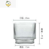YICHENG网红ins风花瓶玻璃透明摆件客厅插花郁金香鲜花水培北欧简约花器 横款水塔