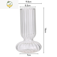 YICHENG北欧简约创意玻璃花瓶透明水养插花瓶玫瑰百合花客厅摆件网红花器 透明色