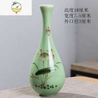 YICHENG玉净瓶茶道插花器佛堂用品德化白瓷陶瓷小花瓶观音瓶供佛禅意花瓶 玉净瓶青瓷