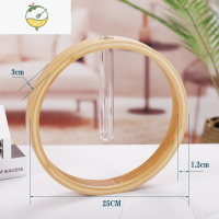 YICHENG竹木创意花瓶壁挂墙上插花水培花器绿萝水养客厅墙面装饰桌面摆件 桌面圆形 全系列晒3图返3