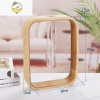 YICHENG竹木创意花瓶壁挂墙上插花水培花器绿萝水养客厅墙面装饰桌面摆件 桌面长方形