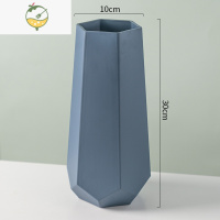 YICHENG北欧简约玻璃花瓶银柳冬青干花插花专用创意花器现代客厅餐桌摆件 钻石星MS灰-大号 中等