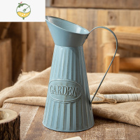 YICHENG美式花瓶做旧花桶 复古做旧铁艺铁皮园艺花器花插花瓶 F款(勿放水)