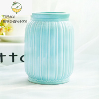 YICHENG简约现代白色蓝色陶瓷花瓶花器三五件套家居饰品摆件组合花艺 4号蓝色