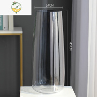 YICHENG龙柳花瓶玻璃透明高款插花长枝干支柳条柳枝插龙柳枝鲜枝干枝花器 Menu系列设计感云母灰