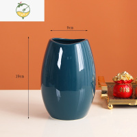 YICHENG墨绿花瓶摆件客厅插花器干花轻奢北欧小陶瓷餐桌电视柜家居装饰品 鹅蛋中号绿花瓶
