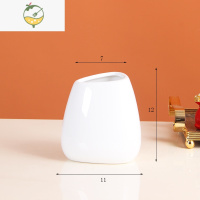 YICHENG墨绿花瓶摆件客厅插花器干花轻奢北欧小陶瓷餐桌电视柜家居装饰品 鹅蛋小号白花瓶