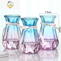 YICHENG玻璃花瓶透明客厅满天星适合的摆件水培富贵竹百合鲜花插花瓶花器 15南瓜蓝紫*3 中等
