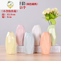 YICHENG陶瓷满天星小花瓶清新水培干插花器玻璃透明客厅卧室餐桌摆件 石玲款[五件套]